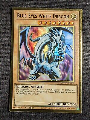Yugioh - Blue-Eyes White Dragon MGED-EN001 1st Edition Premium Gold Rare NM-image