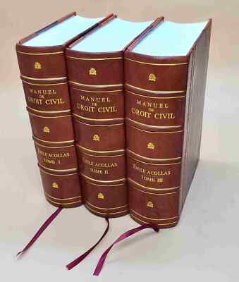 Manuel De Droit Civil, Commentaire Philosophi V. 1-3 1874 Leatherbound Set Of 3-image