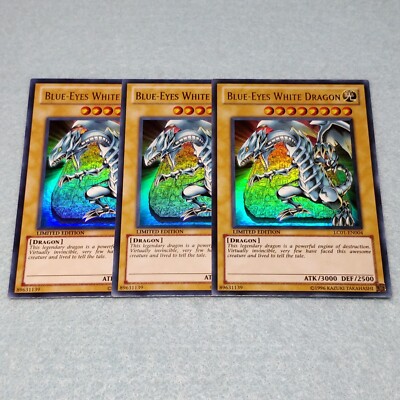 Yugioh Blue Eyes White Dragon LC01 Limited Edition Ultra Rare 3 Card Playset NM-image