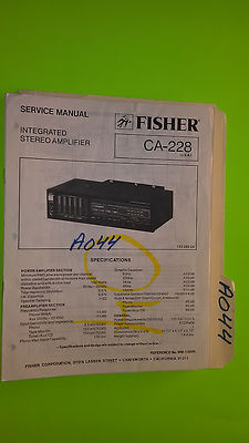 Fisher ca-228 service manual original repair book stereo amp amplifier-image