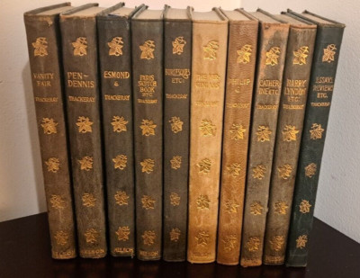 Set of 10 Thackeray Leather-Bound Volumes 1900 - 1906 New Century Library,Nelson-image