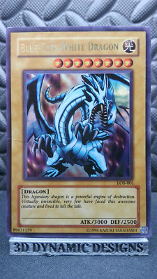 | Yugioh Blue-Eyes White Dragon LOB-001 Ultra Rare OG Legend Of Blue Eyes HP  |-image