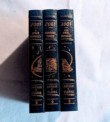 Easton Press 2001 2061 3001 A Space Odyssey 3 Volume Set Arthur C Clarke leather-image