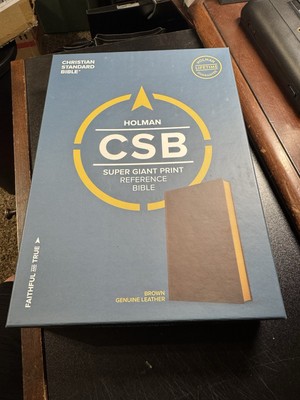 CSB Super Giant Print Reference Bible HOLMAN GOATSKIN LEATHER Gold Leaf Red-image