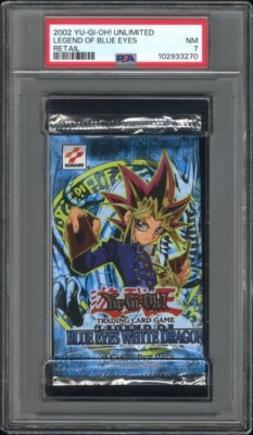 Yugioh LOB Legend of Blue Eyes White Dragon Unlimited Booster Pack PSA 7 NM-image