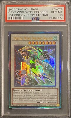 2024 PSA 10 YUGIOH 25TH 1ST ED ULTIMATE RARE CRYSTAL WING SYNCHRO DRAGON 💫-image