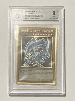 2020 Yugioh Blue Eyes White Dragon MAGO-EN001 Maximum Gold 1st Edition Beckett 9-image