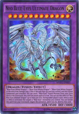Moderately Played, English Yu Gi Oh Neo Blue-Eyes Ultimate Dragon - MVP1-EN001 --image