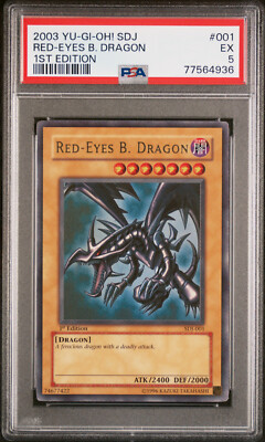 PSA 5 2003 Red-Eyes B Dragon SDJ-001 1st Edition-image