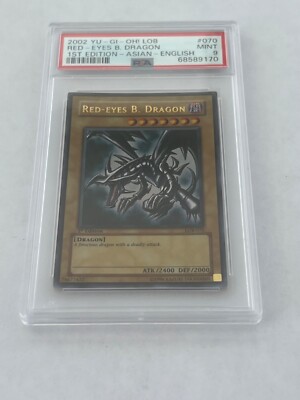 2002 Red-eyes B. Dragon LOB 1st Edition PSA 9 English  MINT-image