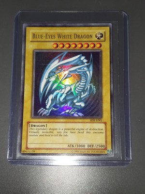 Yugioh! Blue Eyes White Dragon SDK-E001 Ultra Rare *Old School* Near Mint-Exc-image