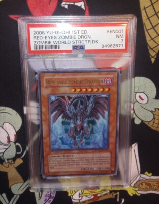 2008 Yu-Gi-Oh! 1st Ed. Holo Red-Eyes Zombie Dragon #SDZW-EN001 PSA 7 NM-image