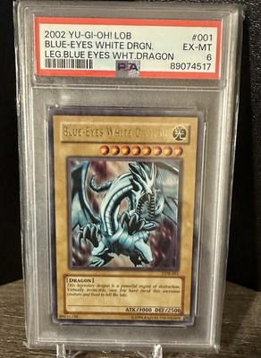 2002 Yu-Gi-Oh! LOB Blue EyesWhite Dragon Legend, Blue Eyes White Dragon PSA 6-image