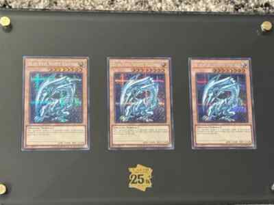 Blue-Eyes White Dragon X3 Display 25th Anniversary Briefcase Kaiba TCG English-image