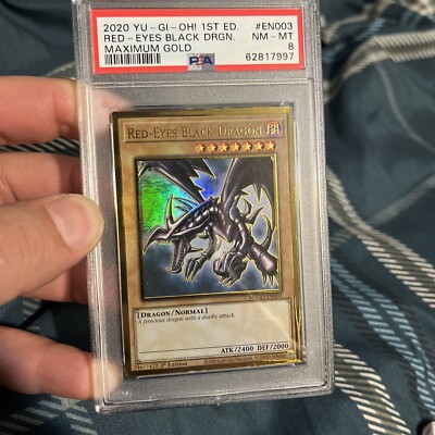 YUGIOH! PSA 8 NM-MT 2020 Red-Eyes Black Dragon MAGO-EN003 1st Edition Gold Rare-image