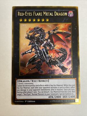 Yugioh Red-Eyes Flare Metal Dragon PGL3-EN078 Gold Rare 1st Ed NM-image