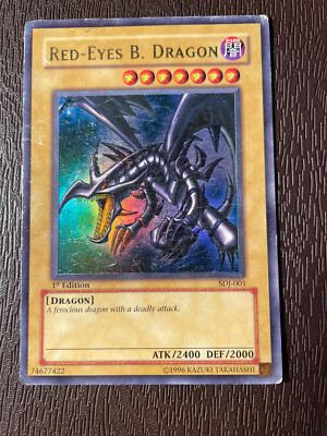 Red Eyes Black Dragon Sdj-001 1st Edition Holo Rare Damaged-image