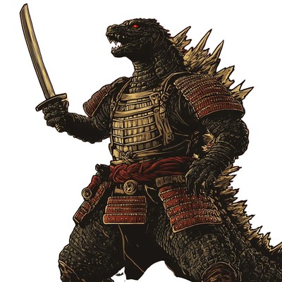 Armored Godzilla Retro Vinyl Car Decal Sticker – Waterproof & UV-Resistant-image