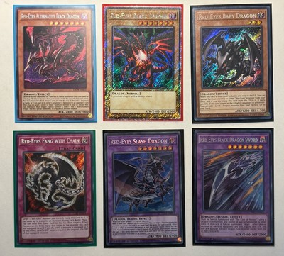 Yugioh Red Eyes Black Dragon Secret Rare Lot Of 6 NM-image