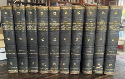 1903 10 Vol The Masterpieces and the History of Literature Julian Hawthorne Book-image