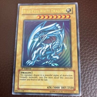 2002 YuGiOh SDK-001 1st Edition Blue-Eyes White Dragon Ultra Rare English Holo-image