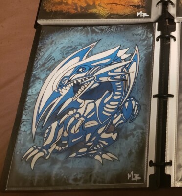 Hand Painted Yu-Gi-Oh (Blue Eyes White Dragon Art)-image
