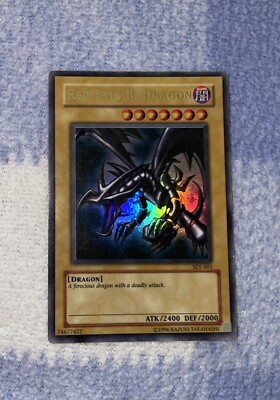 YUGIOH TCG RED-EYES B. DRAGON SDJ-001 ULTRA 1ST EDITION LP-image