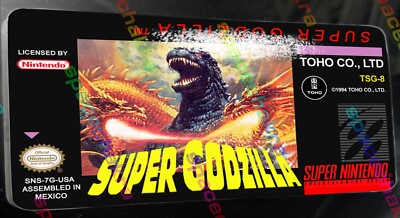 Super Godzilla SNES Replacement Label Highest Quality Glossy Vinyl Sticker-image