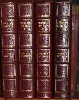 LEATHER Set; WORKS ABRAHAM LINCOLN! Beveridge Complete First MANUSCRIPT EDITION!-image