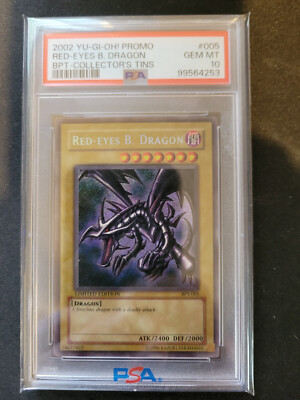 PSA 10 Red-Eyes B. Dragon BPT-005 2002 Collectors Tin Limited Edition-image