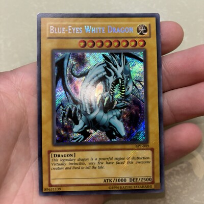 Yugioh Blue-Eyes White Dragon BPT-009 Secret Rare HP Foil Bleed Misprint READ-image