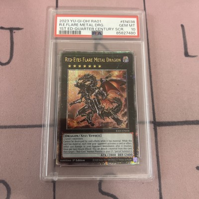 PSA 10 Red-Eyes Flare Metal Dragon (Quarter Century SCR) RA01-EN038 1st Edition-image