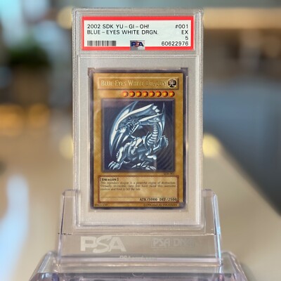 2002 Yugioh Blue Eyes White Dragon SDK-001 PSA 5 Ultra Rare #001-image