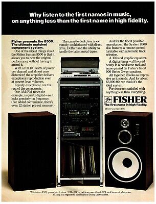 1982 Fisher Print Ad, 8500 Matched Component System Stereo Speaker High Fidelity-image