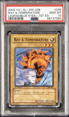 2002 YU-GI-OH! LOB-LEGEND OF BLUE EYES WHITE DRAGON RAY & TEMPERATURE PSA 10-image