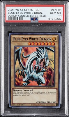 2021 YU-GI-OH! LEGEND DUELISTS: SEASON 2 #EN001 BLUE-EYES WHITE DRAGON PSA 10-image