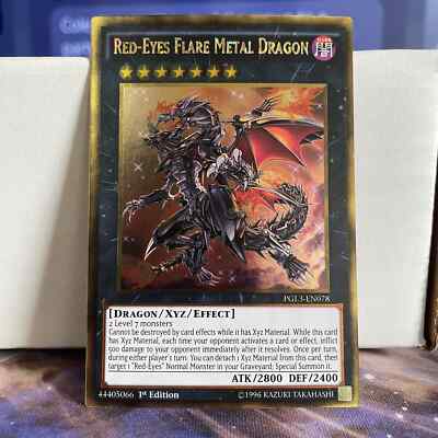 1ST EDITION RED-EYES FLARE METAL DRAGON 1996 PGL3-EN078 YUGIOH CARD (LP/MP)-image