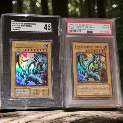PSA 4 & SGC 4 Yugioh 1999/2004 BLuE-EyEs WhiTe DrAgON SuPeR RaRe - Ultra Rare-image