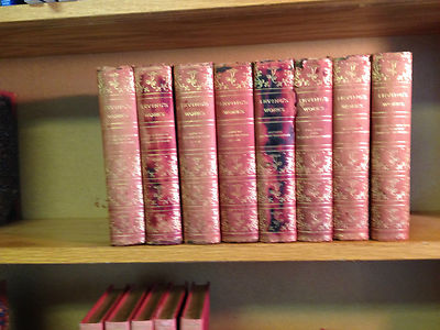THE COMPLETE WORKS OF WASHINGTON IRVING 9 VOLS-c 1900-LEATHER SPINES ETCHINGS-VG-image