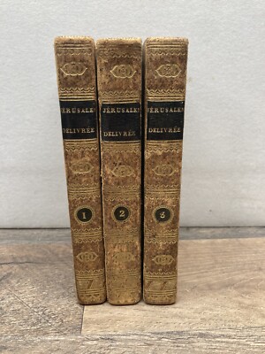 LA JERUSALEM DELIVREE Croisieme Edition 1822 Par Baour-Lormain 3 Vol Set RARE!!-image