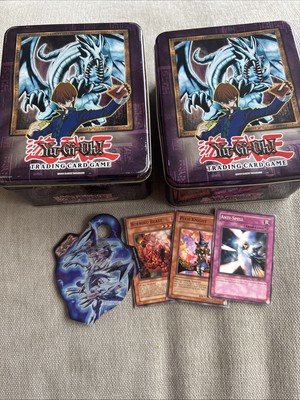 2002 Yu-Gi-Oh! Collectors Tin Blue-Eyes White Dragon 2 Empty Tins! + 3D Holo-image