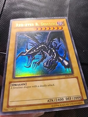 Red Eyes Black Dragon LOB-070 Holofoil Shift/Wavy Print -image