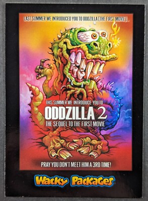 Oddzilla Godzilla 2018 Topps Wacky Packages Sci-Fi Sticker Card #12 (NM)-image
