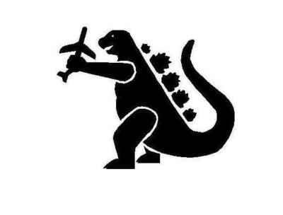 Godzilla Airplane Decal Window Car Laptop tumbler Wall-image