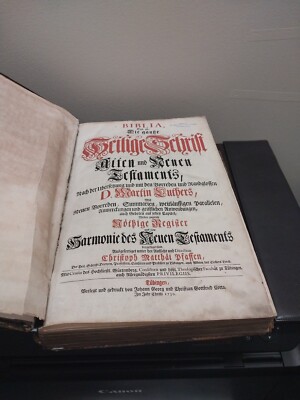 1730- 2 Volume Set Folio Martin Luther German  Bible Old Testament Only *RARE*-image