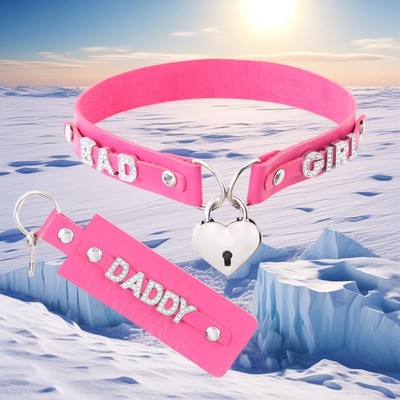 Pu Leather Choker OWNER Custom Letters Necklace BDSM Gift Heart LOCK Collar DIY-image