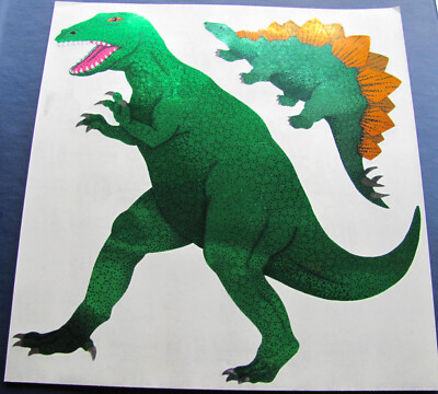 Vintage 80's Sandylion Foil Mylar Jumbo Dinosaur Godzilla Sticker Extremely Rare-image