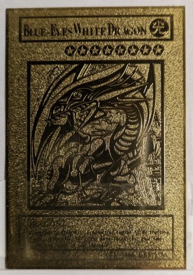 YUGIOH ENGLISH BLUE-EYES WHITE DRAGON CUSTOM GOLDEN METAL CARD -image