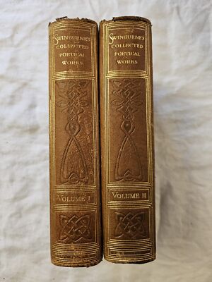 Swinburne's Collected Poetical Works 2 volume fine binding set-image