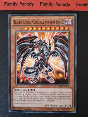 Dark Metallic Dragon with Red Eyes SR02-FR009 Yu-Gi-Oh! Card 1st Ed French-image